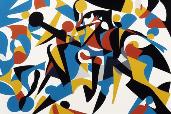 Obraz z motywem abstrakcyjnych elementów