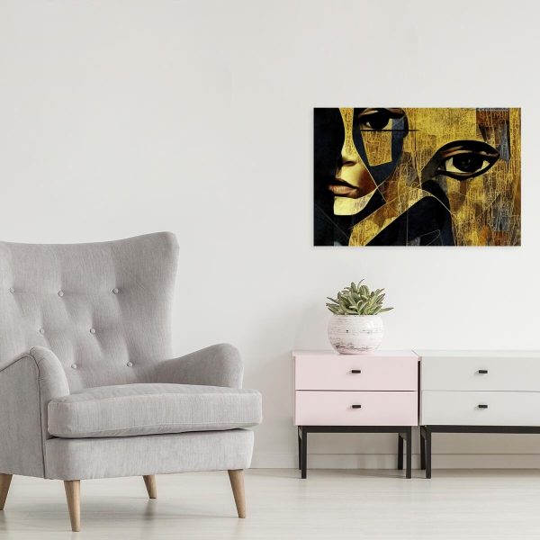 Obraz z motywem oka i twarzy kobiety