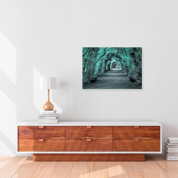 Obraz z turkusowym korytarzem do biura