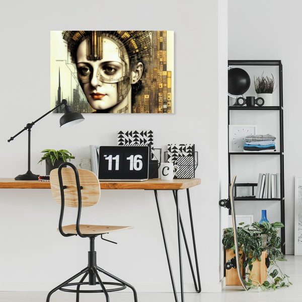Obraz z twarzą i techniką