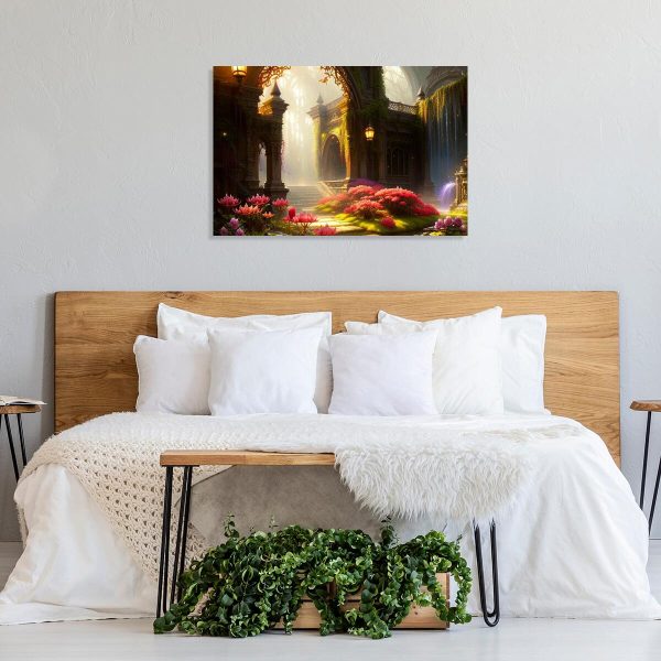 Obraz z zamkiem obrośniętym roślinnością