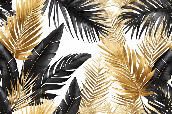 Tapeta liście na białym tle