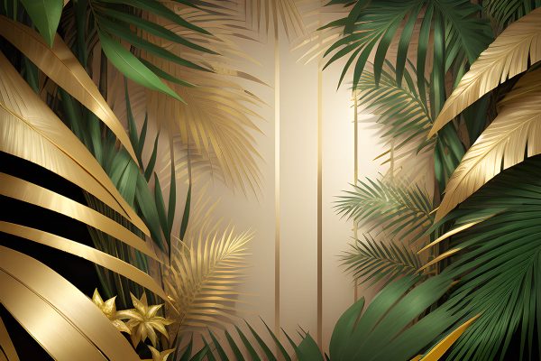 Tapeta złote liście