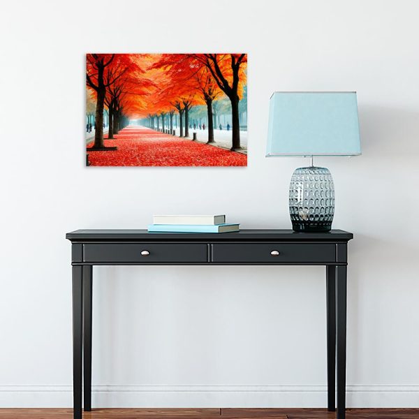 Obraz drzewa i ludzie