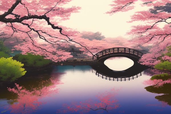 Obraz kwitnące wiśnie