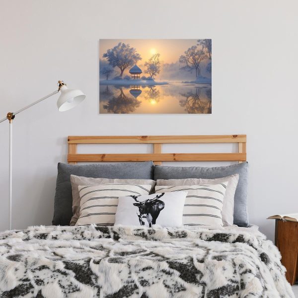 Obraz słońce i zima