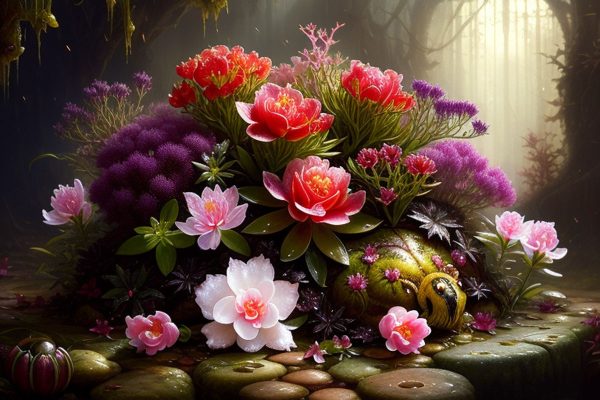 Obraz z motywem kwiatów