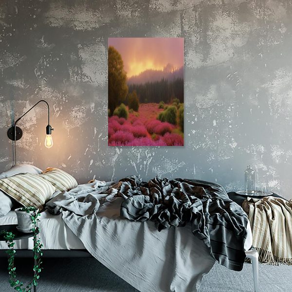 Obraz z motywem lasu i wrzosów